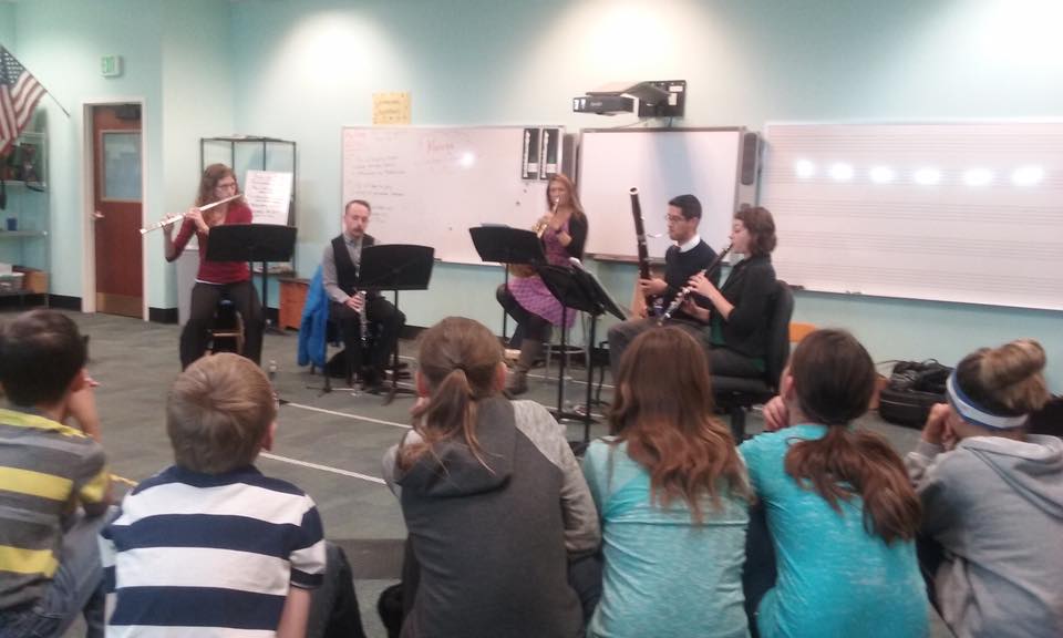 Madera Wind Quintet visit to Sargent Elementary School's music class